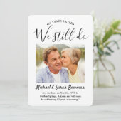 あらゆる記念日2周年フォト　私たち　まだ　エレガント　モダン 招待状 (スタンド正面)