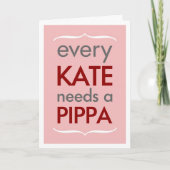 あらゆるKateはPippaのピンクの新婦付添人カードを必要とします 招待状 (正面)