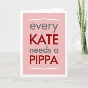 あらゆるKateはPippaのピンクの新婦付添人カードを必要とします 招待状
