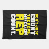 あらゆるRepに-やる気を起こさせるなトレーニングを数えさせます キッチンタオル (横)