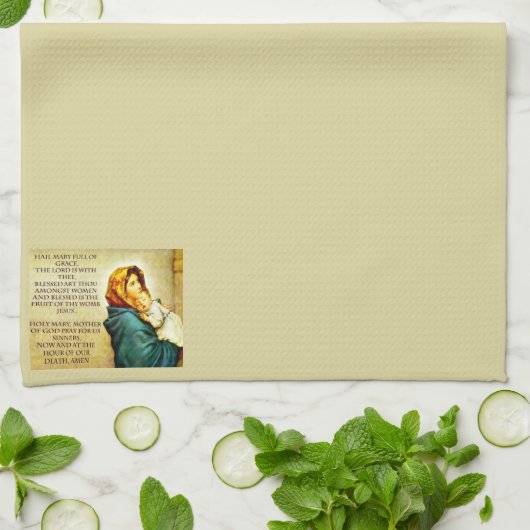 あられのメリー祈りの言葉タオル キッチンタオル (折り畳み)