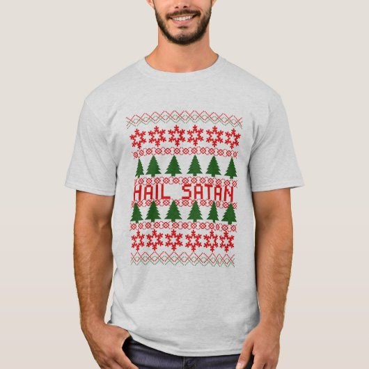 あられのSatanの醜いクリスマスのセーター Tシャツ (正面)