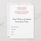 あら、どうかしたのかしら。 招待状 (裏面)