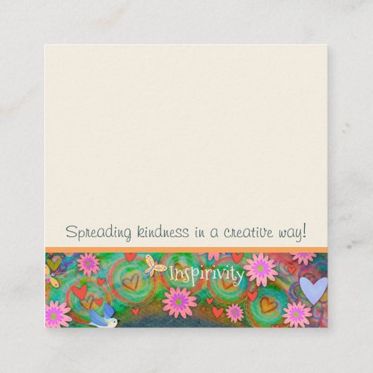 ありえない感性の優しさ スクエア名刺 (裏面)