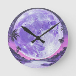 「ありえない月」 ラウンド壁時計