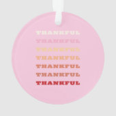 ありがたいことに、ピンクアート、ホリデーシーズンデコール名門私立校風の。 オーナメント (裏面)