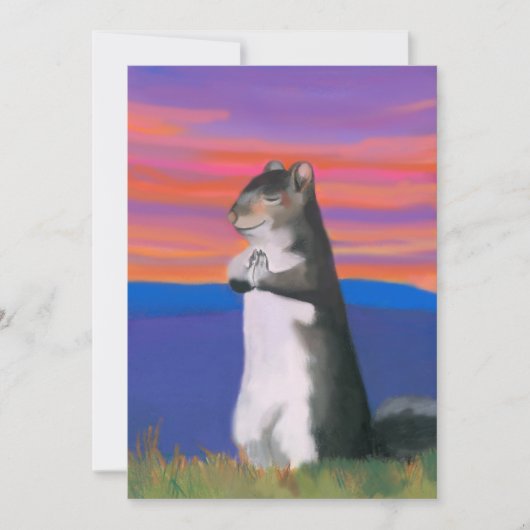 ありがたいリ感謝していス、お前祈、かわいい動物 招待状 (正面)