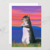 ありがたいリ感謝していス、お前祈、かわいい動物 招待状 (正面/裏面)