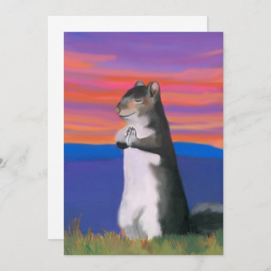 ありがたいリ感謝していス、お前祈、かわいい動物 招待状 (正面/裏面)