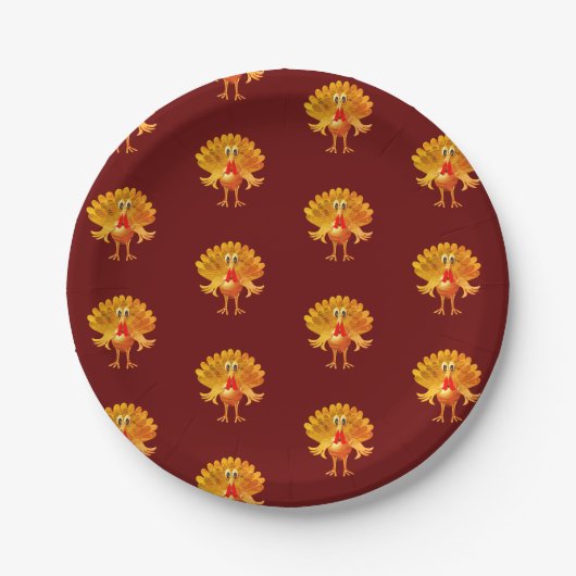 ありがたい七面鳥。 ペーパープレート (正面)