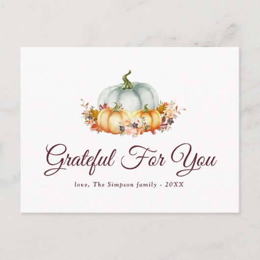 ありがたい 感謝祭| シーズンポストカード (正面)