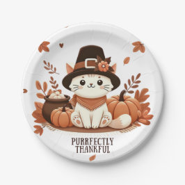 ありがたく思う猫 ペーパープレート