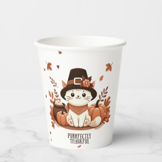 ありがたく思う猫 紙コップ (正面)