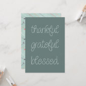 「ありがたく、ありがたく賛美、」ターコイズグレー カード (正面/裏面インサイチュ)