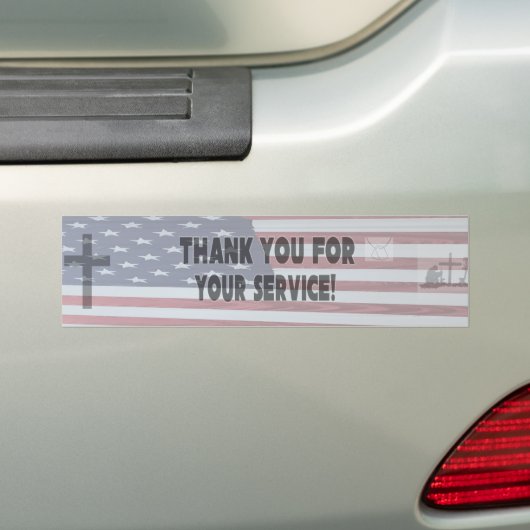 "ありがとうあなたのサービスを" バンパーステッカー (車上)