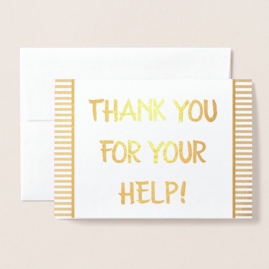 "ありがとうあなたの助けを!" 挨拶状 箔カード (封筒付き正面)