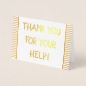 "ありがとうあなたの助けを!" 挨拶状 箔カード (正面)