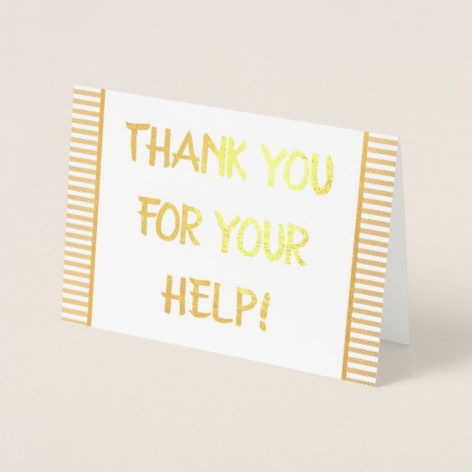 "ありがとうあなたの助けを!" 挨拶状 箔カード (正面)
