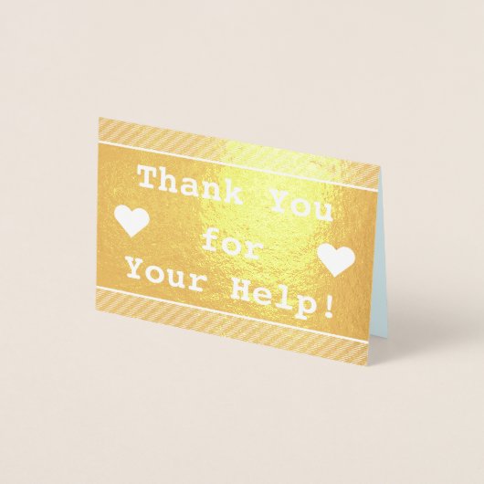 "ありがとうあなたの助けを!" 挨拶状 箔カード (正面)