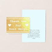 "ありがとうあなたの助けを!" 挨拶状 箔カード (ディスプレー)