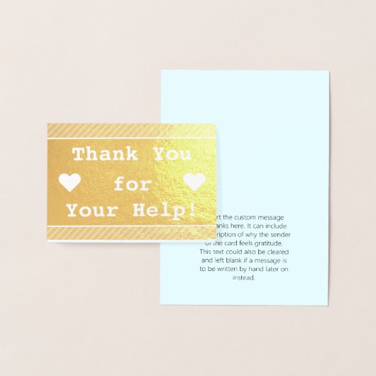 "ありがとうあなたの助けを!" 挨拶状 箔カード (ディスプレー)