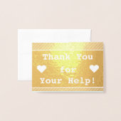 "ありがとうあなたの助けを!" 挨拶状 箔カード (封筒付き正面)