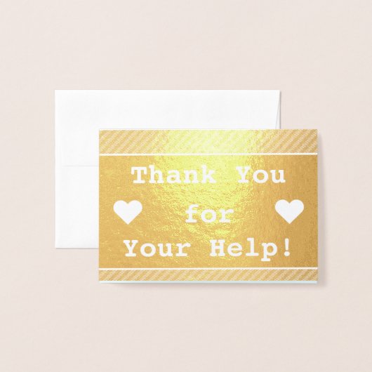 "ありがとうあなたの助けを!" 挨拶状 箔カード (封筒付き正面)