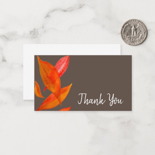 ありがとうあモダンなたの葉の水彩画 ノートカード (正面/裏面インサイチュ)