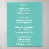 ありがとうおばあちゃん。おばあちゃん詩ブルー ポスター (正面)