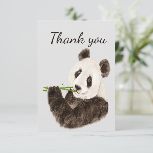 ありがとうおもしろいかわいいパンダクマ動物のユーモア サンキューカード (スタンド正面)