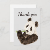 ありがとうおもしろいかわいいパンダクマ動物のユーモア サンキューカード (正面/裏面)