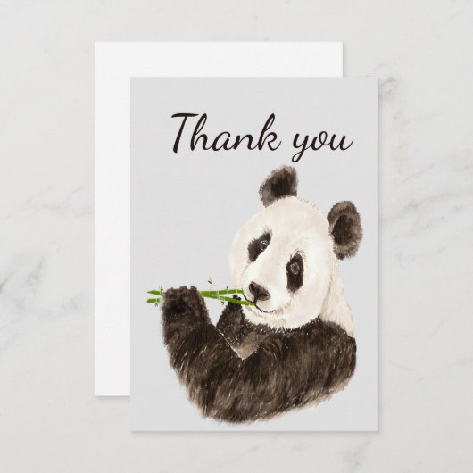 ありがとうおもしろいかわいいパンダクマ動物のユーモア サンキューカード (正面/裏面)