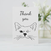 ありがとうおもしろいウィンキング猫キッテン動物ユーモア サンキューカード (スタンド正面)