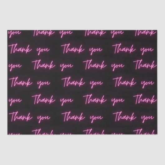 ありがとうおもしろいモダンピンクネオンスクリプト 薄葉紙 (正面)