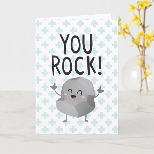 ありがとうおもしろいロックかわいい感謝していの気に人 カード (黄色い花)