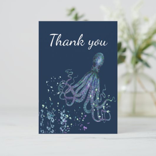 ありがとうおもしろい水中タコ海海 サンキューカード (スタンド正面)