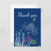 ありがとうおもしろい海中魚タコ海海 サンキューカード (正面/裏面)