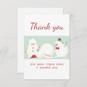 ありがとうおもしろい雪だるま サンキューカード (正面/裏面)