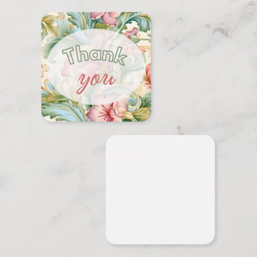 ありがとうお土産の花柄 エンクロージャーカード (正面/裏面)