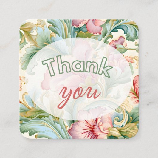 ありがとうお土産の花柄 エンクロージャーカード (正面)