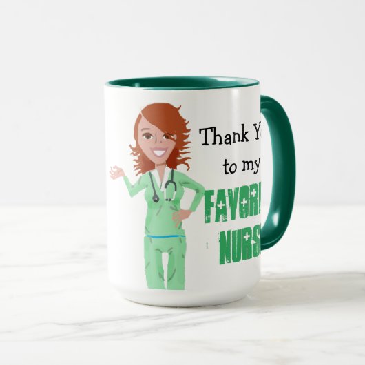 ありがとうお気に入りのナースコーヒーカップ マグカップ (正面右)