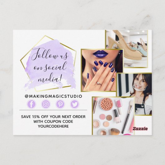 ありがとうお水の色の結晶&金ゴールドボホ4-Photo ポストカード (裏面)