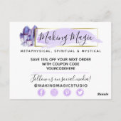 ありがとうお水の色の結晶&金ゴールド幾何学的 ポストカード (裏面)