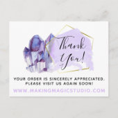 ありがとうお水の色の結晶&金ゴールド幾何学的 ポストカード (正面)