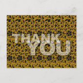 ありがとうお花の模様はがき茶色 ポストカード (正面)