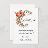 ありがとうお葬式カード、サンゴバラ サンキューカード (正面/裏面)