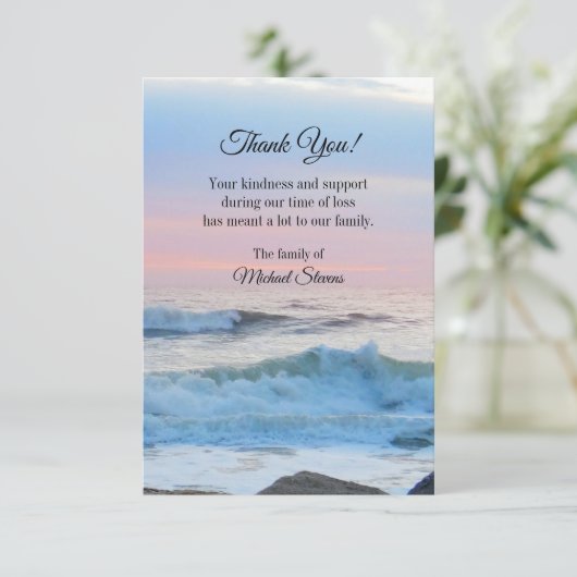 ありがとうお葬式カード – 海波 サンキューカード (スタンド正面)