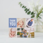 ありがとうお誕生日おめでとうの写真コラージュ ポストカード (スタンド正面)