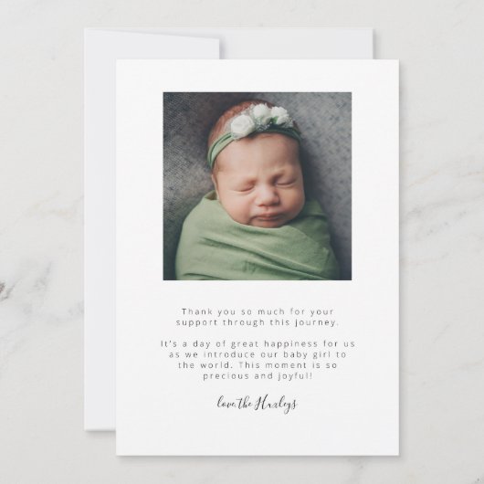 ありがとうお誕生日発表カード 案内状 (裏面)