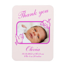 ありがとうお誕生発表写真カード マグネット